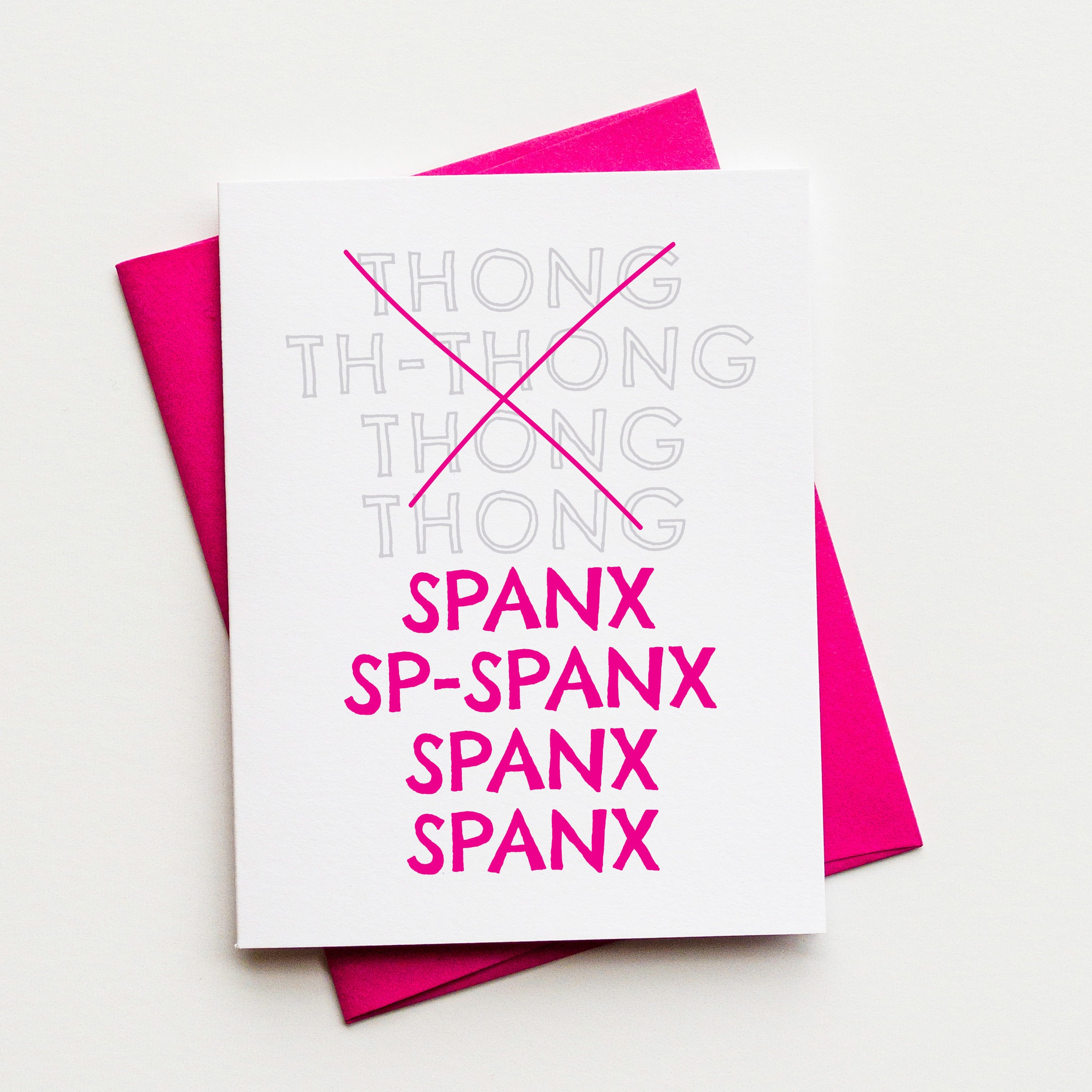 Funny Thong Song Spanx Card Xennial / Millennial Friendship Card