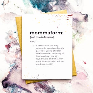 Grappige Moederdag Kaart - Funny Mom Card - New Mom Card - Funny Baby Shower Card - Love You Mom - Mommaform