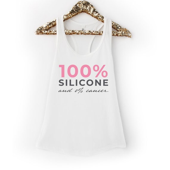 Breast Cancer Reconstruction / Mastectomy Racerback Tank - 100 Percent Silicone - Various Colors - Sizes S - 2X