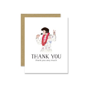 Elvis Thank You Very Much Card The King of Rock and Roll Card Vegas Elvis Elvis Presley Fan Card Vegas Card Graceland Card image 3