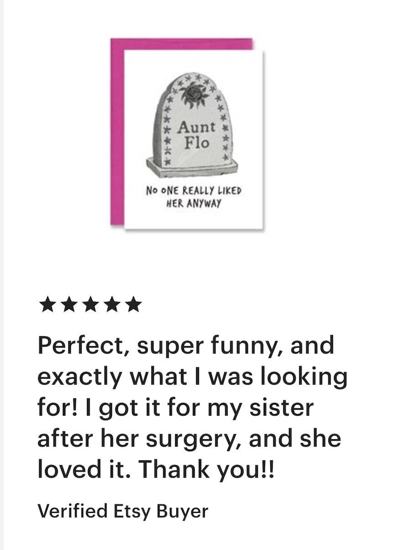 Lustige Menopause Karte - Lustige Menopause Karte - Perimenopause Karten - Menopause Support Card - Tante Flo Karte - Freundschaftskarte für Frauen Bild 4