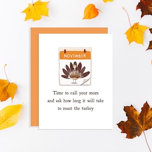 Sweet Funny Thanksgiving Card - Carte de Thanksgiving à la fille, au fils - Carte de dinde - Carte de Thanksgiving - Carte de maman - Happy Thanksgiving
