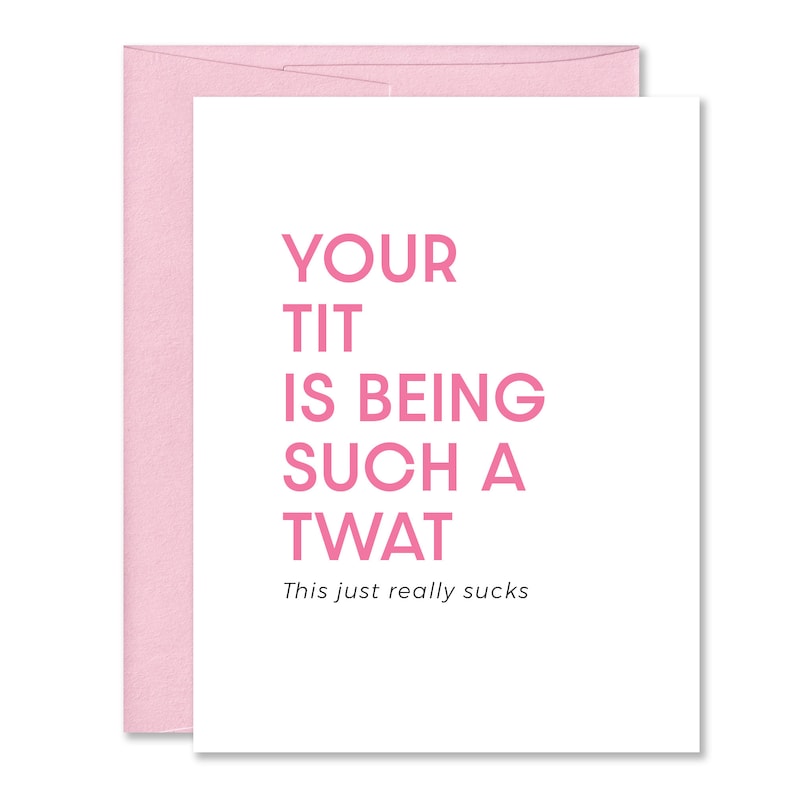 Funny Breast Cancer Encouragement Card Breast Cancer Support Card for Previvor BCRA Card Mammogram Card Tit Twat image 2