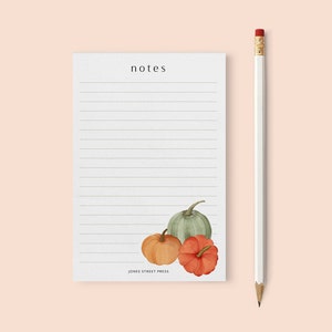 Pumpkin Notepad | Fall Stationery for Lists, Notes & Autumn Vibes | Cozy Autumn Stationery for Grocery Lists | 4x6 size | 50 lined sheets