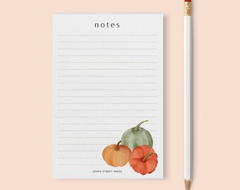 Fall-themed Heirloom Pumpkin Notepad - Fall Inspired To Do List - Rustic Autumn Notepad - 4x6 size with 50 lined sheets
