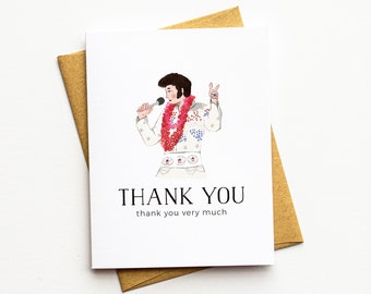 Thank You Very Much Card - Rock and Roll Thank You Card - Vegas Thank You Card - Fun Thank You Card