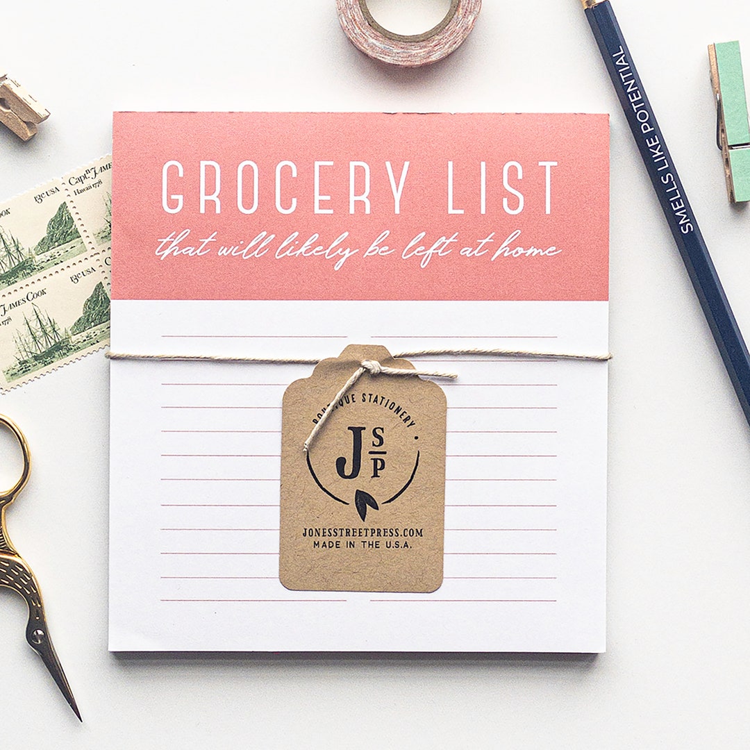 Funny Grocery List Notepad Left at Home Witty Funny and Etsy