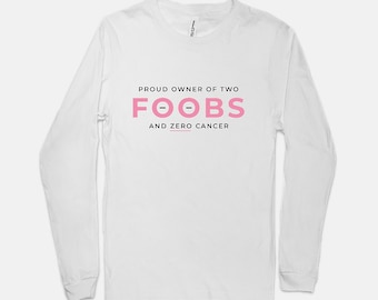 Shirt voor borstreconstructie / borstamputatie - Uniseks T-shirt met lange mouwen - wit, houtskool, zwart