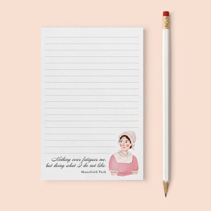 Jane Austen Notatnik Lista rzeczy do zrobienia - Mansfield Park - Dowcipne cytaty Austen - Prezent dla Austenite / Janeite - Rozmiar 4x6 z 50 arkuszami w linie
