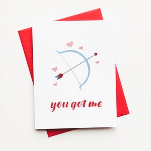 Amors Bogen und Pfeil Herz Valentinstag Karte - Paar Valentinstag - Süßer Valentinstag - Valentinstag für Ehepartner
