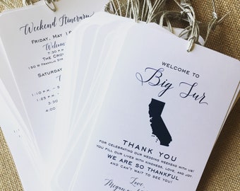 The Country / State Personalized Welcome / Itinerary Tag or Card - Destination Wedding Welcome Bags - 4.5 x 7 -  Custom Colors Available