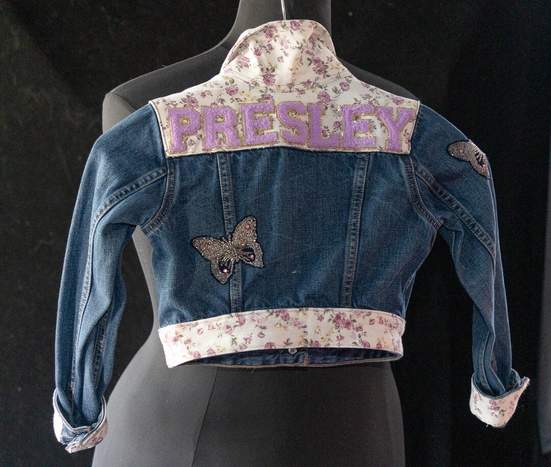 Upcycled Denim Jacket: Custom Rose & Butterfly Appliqué NOT FOR SALE ...