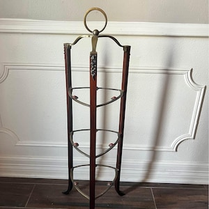 Antique Mahogany and Brass 3 Tier Dessert Stand