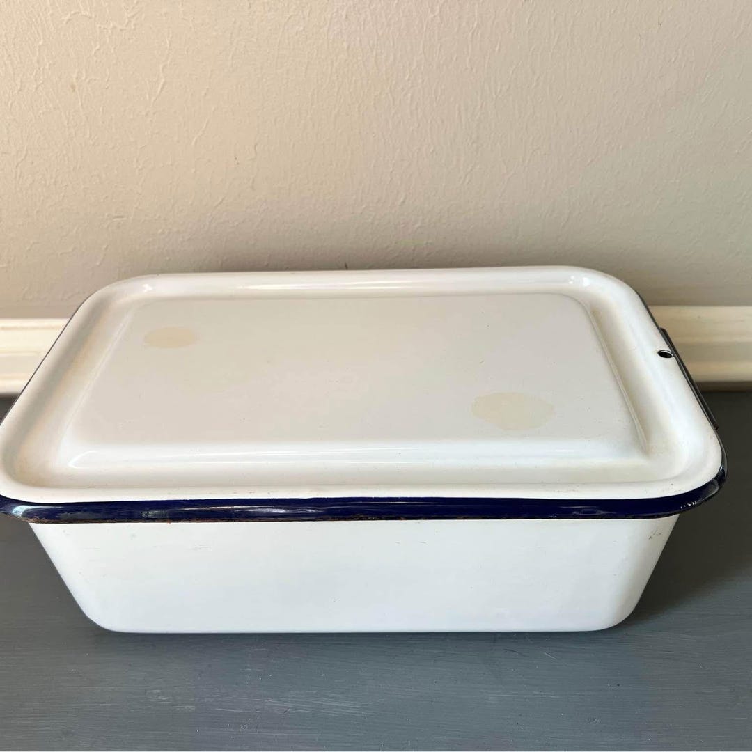Vintage Enamelware Refrigerator Box With Lid - Etsy