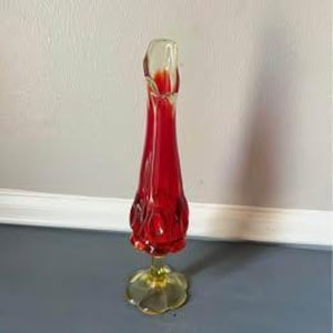 Vintage 12 Midcentury Amberina Swung Vase