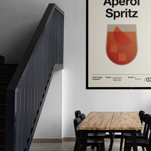 Spritz Cocktail Digital Print, Modern Drink Wall Art, Retro Aperitivo Illustration, Trendy Bar Decor, Digital Download