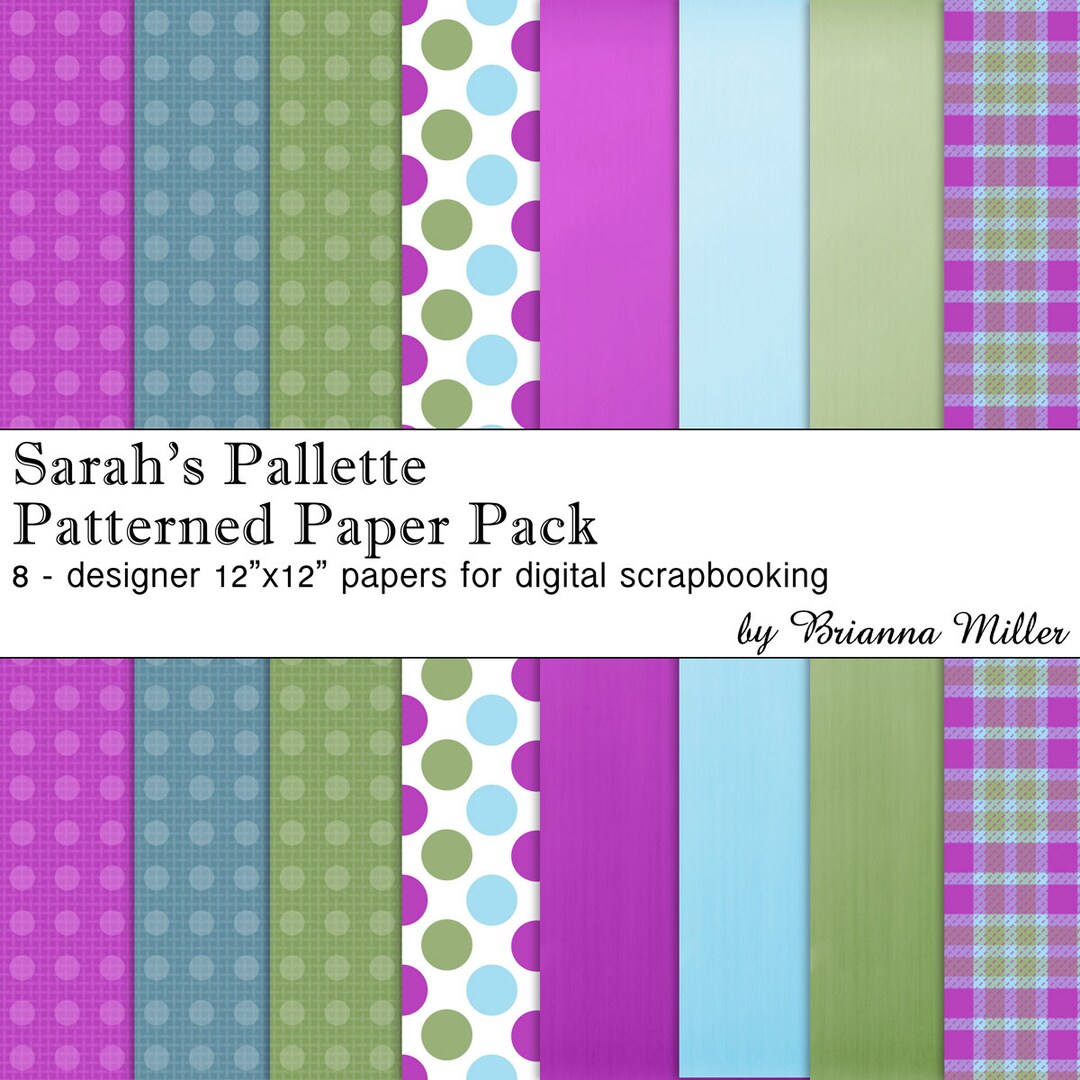 Digital Paper - Digital Scrapbook Paper Pack 12x12" - 300 Dpi ...