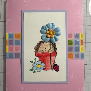 Potted Hedgehog Greeting Card