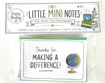 Mini Encouragement Cards with Envelopes | Lunchbox Notes | Teacher Notes