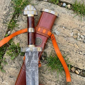 Handcrafted Steinvik Sword: Viking Decor Replica with Silver Inlays