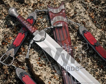 Redeemer Sword Replica | Handmade Fantasy Medieval Display | Collector Decor with Scabbard and Belt