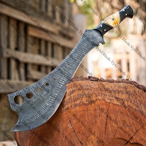 Custom Handmade Machete Knife – 1095 High Carbon Steel Blade, Full Tang, Ideal for Bushcraft, Camping, Survival, and Outdoor Use Rugged Tool