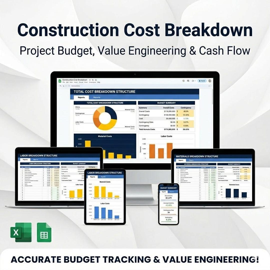 Breakdown Value Construction Cost Breakdown • Value Engineering Tracker • Project ...