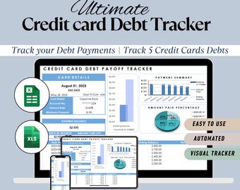 Debt Payoff Tracker, Snowball Method, Google Sheets & Excel (Digital Download)