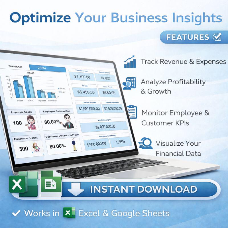 Corporate Dashboard Excel & Google Sheets | Executive KPI Business ...