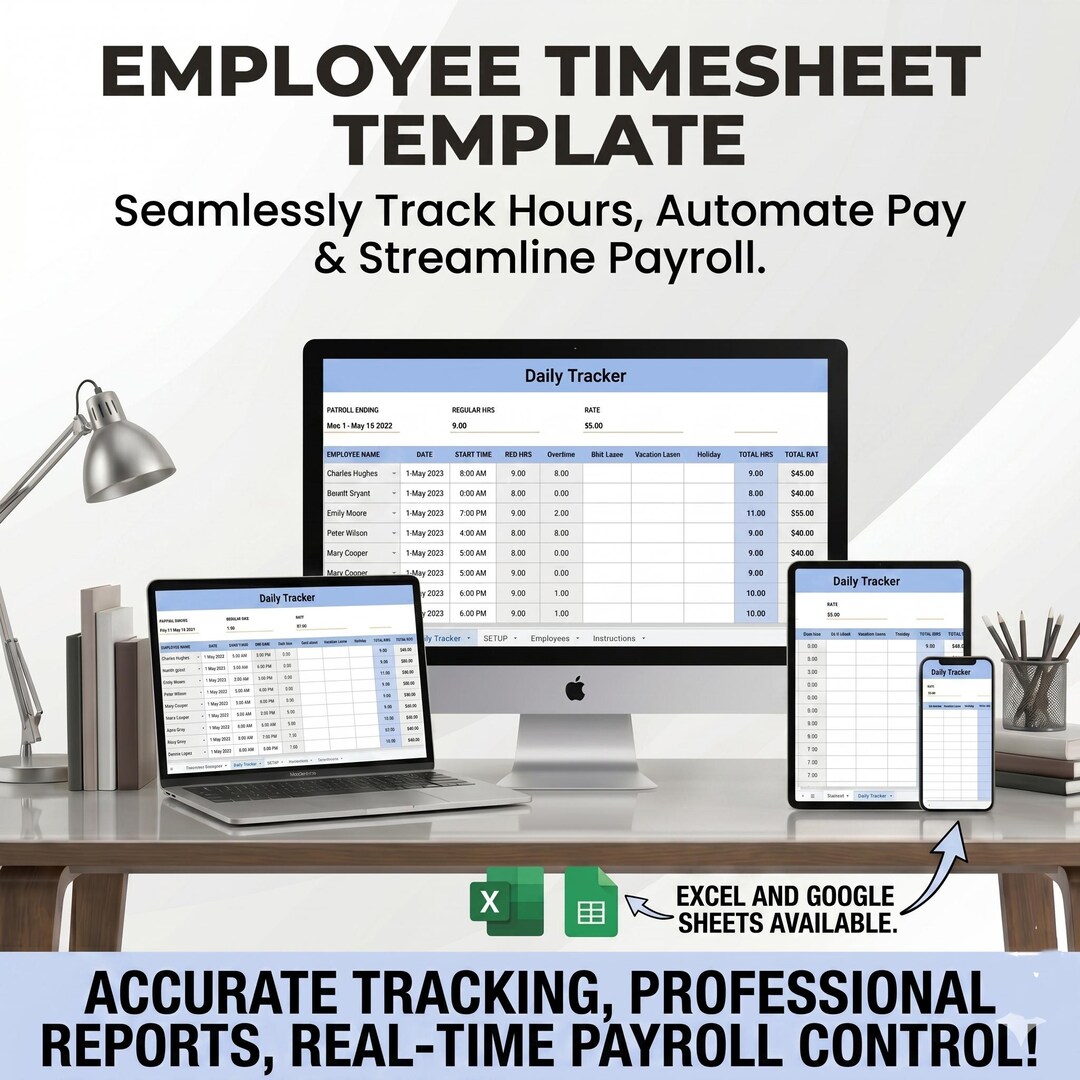 Finance Employee Timesheet Tracker Excel Google Sheets – Timesheet ...