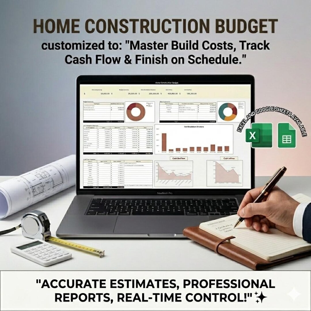 Home Construction Budget Template Excel & Google Sheets | New Build ...