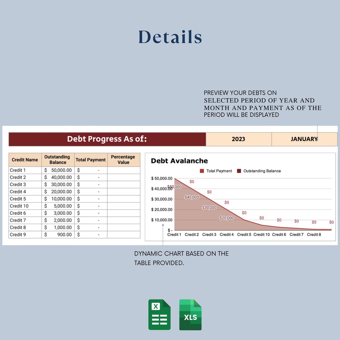 Debt Payoff Tracker: Excel & Google Sheets, Snowball Avalanche (digital