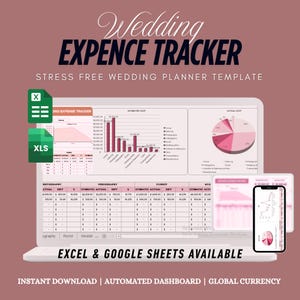 結婚式予算プランナーExcelスプレッドシート、Googleスプレッドシート予算プランナー、カップルデジタル結婚式チェックリスト、旅程とゲストリストオーガナイザー、