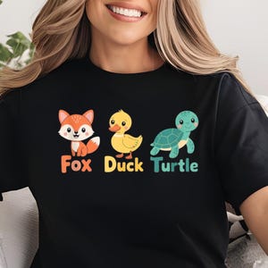 Fox duck Turtle,Things I Do In My Spare Time Turtle Shirt Turtle Gifts For Women Love Turtle Cute Animal Cartoon TShirt for Kids or Toddlers
