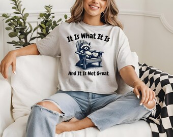 It Is What It Is And It Is Not Great Shirt, Funny Raccoon Shirt, Meme Shirt, Funny Saying T-shirt, Y2k Shirt, Retro Meme Shirt