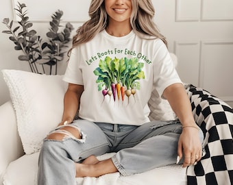 Morotsgåva, morotsgåva, upplyftande t-shirt, vår-t-shirt, trädgårdsskötsel, svart morotsgåva
