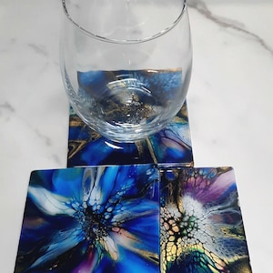 Acrylic Poured Coaster: Fluid Art, Glass-like Resin Finish