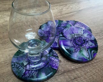 Dessous de verre coulé en acrylique : dessous de verre fluide en céramique