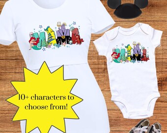 Mama and Mini  Nursing Friendly Shirt and Onesie Disney Character Set