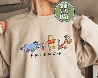 Winnie The Pooh Friends Sweatshirt, Pooh Bear Shirt, Family Trip Hoodie, Pooh And Friends Sweat, Girls Trip Sweatshirt, Tigger Shirt -TC005