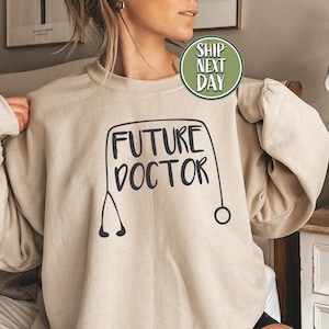 Future Doctor Sweatshirt, Stethoscope Graphic Pullover, Med School Student Gift, Medical Student Gift Idea, Doctor in Training Hoodie -TC020