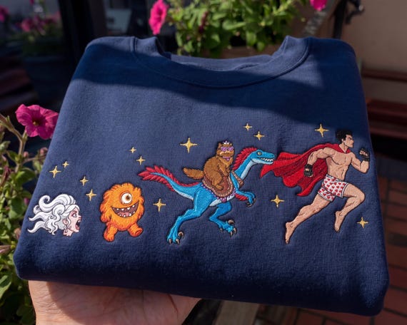 Embroidered Dungeon Crawler Carl Shirt, Princess Donut Mongo Samantha Sir Rendelgore LitRPG Fantasy Fan Gift Apparel Tee