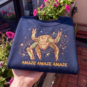 Embroidered Project Hail Mary Tshirt, Amaze Rocky Alien Sci Fi Shirt, Funny Space Quote Book Lover Gift, Andy Weir Hail Mary Graphic Tee image 2