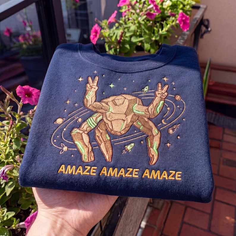 Embroidered Project Hail Mary Tshirt, Amaze Rocky Alien Sci Fi Shirt, Funny Space Quote Book Lover Gift, Andy Weir Hail Mary Graphic Tee image 2