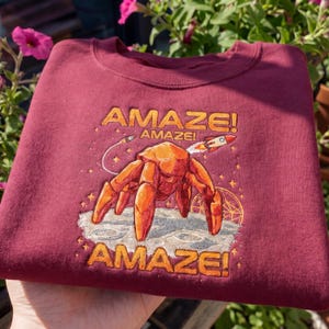 Embroidered Project Hail Mary Shirt, Retro Sci Fi Rocket Tee, Custom Amaze Rocky Alien Graphic Top, Ryland Grace Andy Weir Book Lover Gift