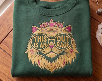 Embroidered Dungeon Crawler Carl Shirt, Princess Donut and Mongo Tee, This Is An Outrage Fantasy Book Reader Gift, Bookish Fantasy Cat Merch