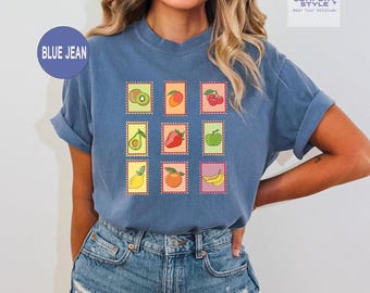 Fruit Stamp Comfort Colors Shirt: Cottagecore Farmers Market Tee