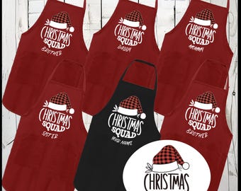 Personalized Christmas Squad Apron – Custom Baking Gift