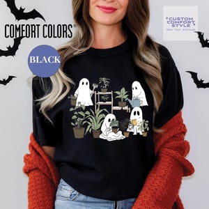 Ghost Plant Shirt Comfort Colors Plant Lover Halloween T-Shirt, Cute Spooky Plant Lady Halloween Shirt, Halloween Gift for Plant Lovers Tees