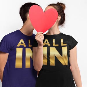 All In Shirt, Motivational Gym Tee, Hustle Mindset T-Shirt, Bold Gold Typography, Entrepreneur Gift, Commitment Workout Shirt Men Women